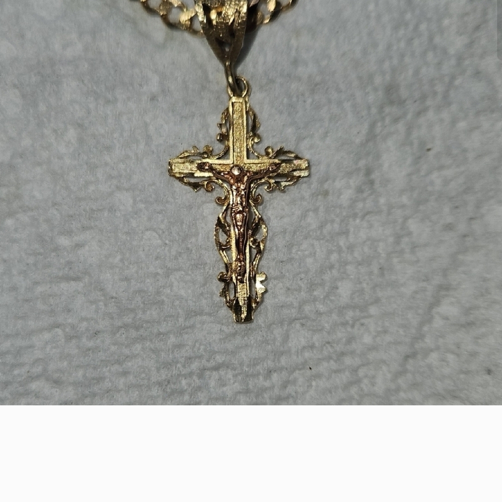 Gold Cross Crucifix Pendant